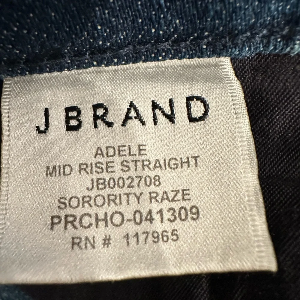 J Brand Adele Straight Jeans Sorority Raze Light Wash Raw Hem Women’s 27